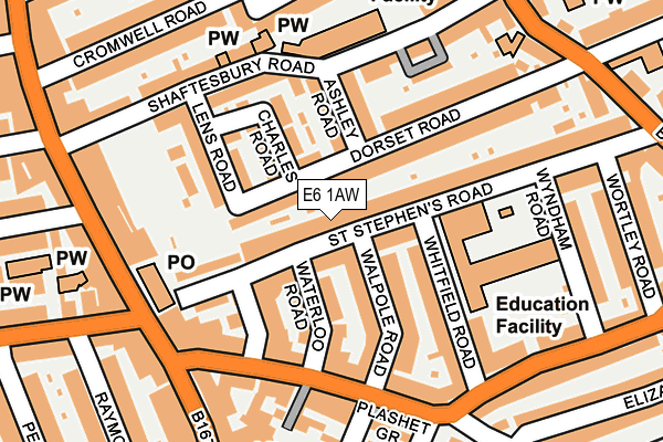 E6 1AW map - OS OpenMap – Local (Ordnance Survey)