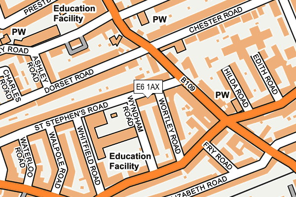 E6 1AX map - OS OpenMap – Local (Ordnance Survey)