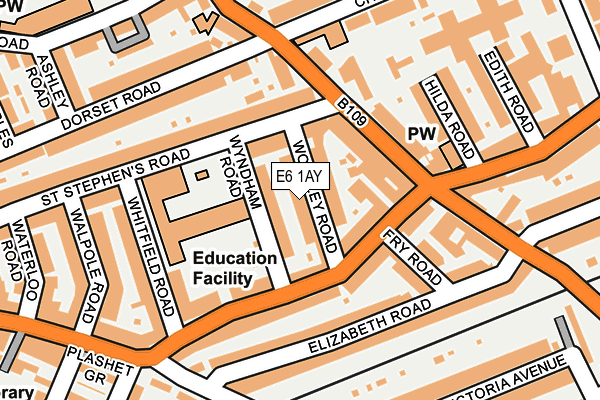 E6 1AY map - OS OpenMap – Local (Ordnance Survey)