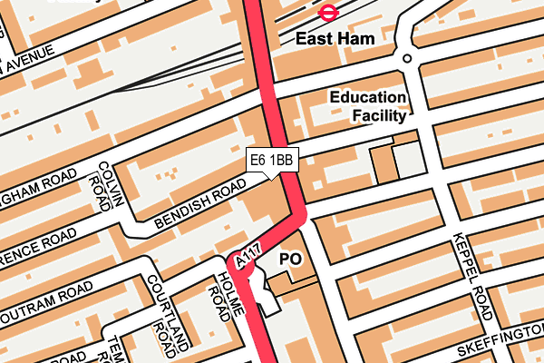 E6 1BB map - OS OpenMap – Local (Ordnance Survey)