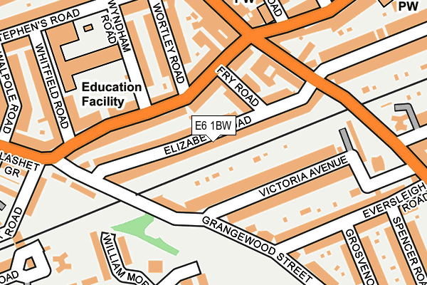 E6 1BW map - OS OpenMap – Local (Ordnance Survey)