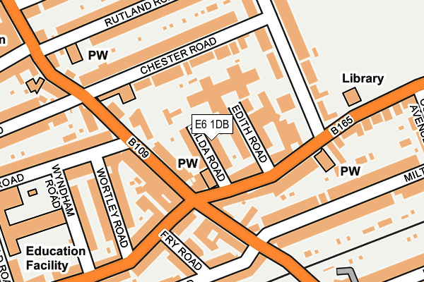 E6 1DB map - OS OpenMap – Local (Ordnance Survey)