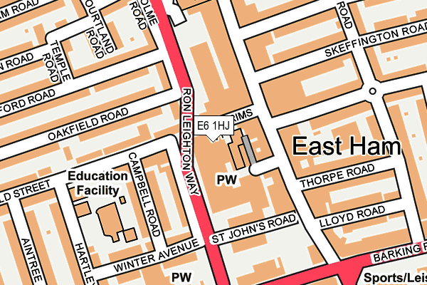 E6 1HJ map - OS OpenMap – Local (Ordnance Survey)