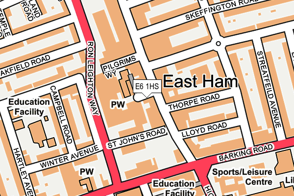 E6 1HS map - OS OpenMap – Local (Ordnance Survey)