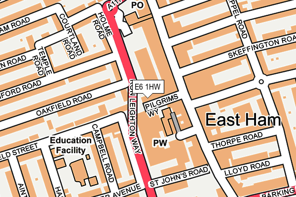 E6 1HW map - OS OpenMap – Local (Ordnance Survey)