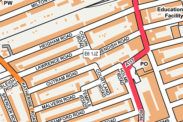 E6 1JZ map - OS OpenMap – Local (Ordnance Survey)