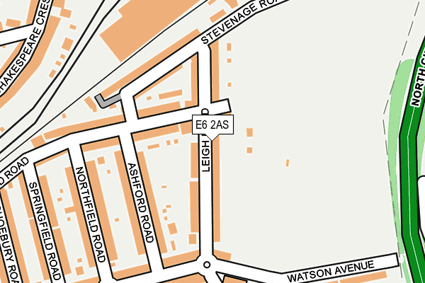 E6 2AS map - OS OpenMap – Local (Ordnance Survey)