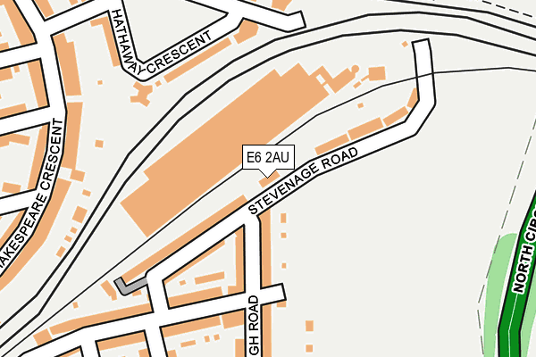 E6 2AU map - OS OpenMap – Local (Ordnance Survey)