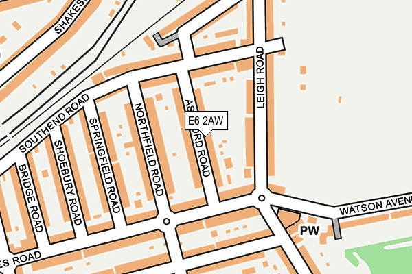 E6 2AW map - OS OpenMap – Local (Ordnance Survey)