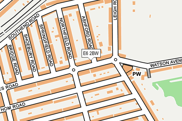 E6 2BW map - OS OpenMap – Local (Ordnance Survey)
