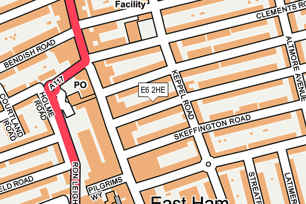 E6 2HE map - OS OpenMap – Local (Ordnance Survey)