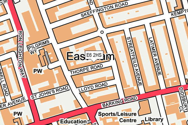 E6 2HS map - OS OpenMap – Local (Ordnance Survey)