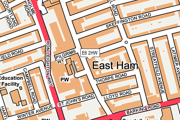 E6 2HW map - OS OpenMap – Local (Ordnance Survey)