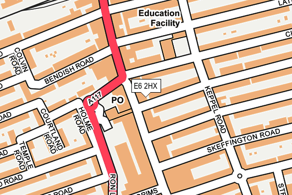 E6 2HX map - OS OpenMap – Local (Ordnance Survey)