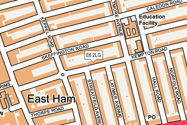 E6 2LG map - OS OpenMap – Local (Ordnance Survey)