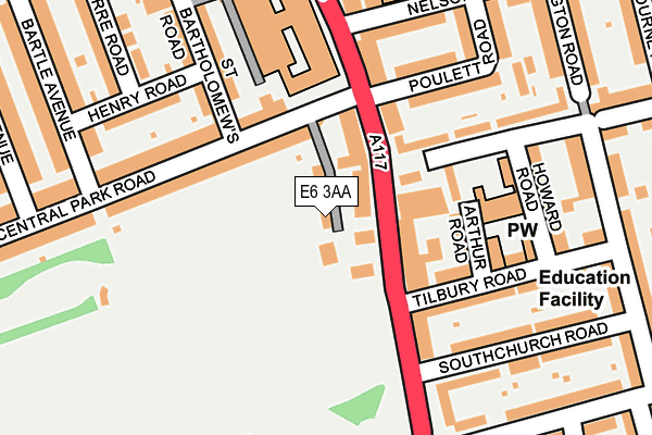 E6 3AA map - OS OpenMap – Local (Ordnance Survey)