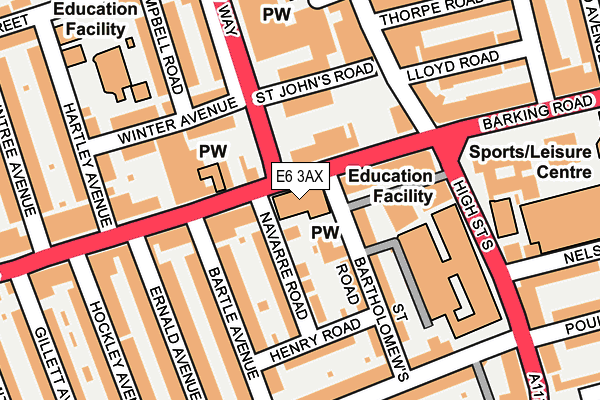 E6 3AX map - OS OpenMap – Local (Ordnance Survey)