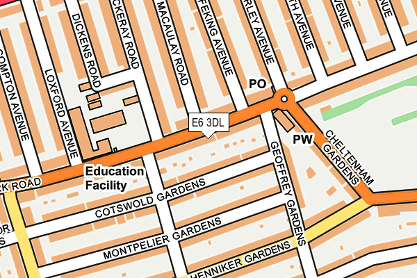 E6 3DL map - OS OpenMap – Local (Ordnance Survey)