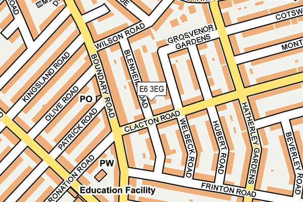 E6 3EG map - OS OpenMap – Local (Ordnance Survey)