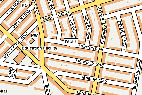 E6 3HA map - OS OpenMap – Local (Ordnance Survey)