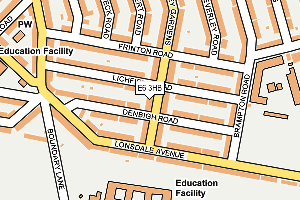 E6 3HB map - OS OpenMap – Local (Ordnance Survey)