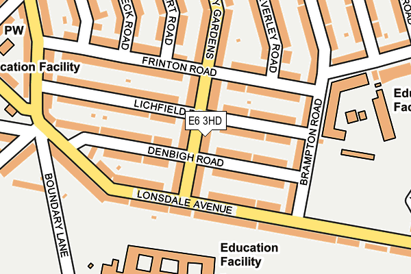 E6 3HD map - OS OpenMap – Local (Ordnance Survey)