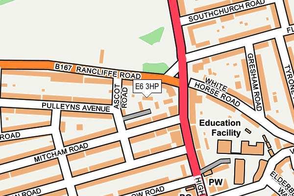 E6 3HP map - OS OpenMap – Local (Ordnance Survey)