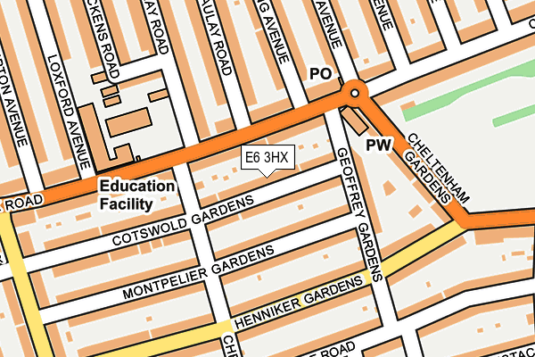 E6 3HX map - OS OpenMap – Local (Ordnance Survey)