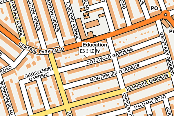 E6 3HZ map - OS OpenMap – Local (Ordnance Survey)