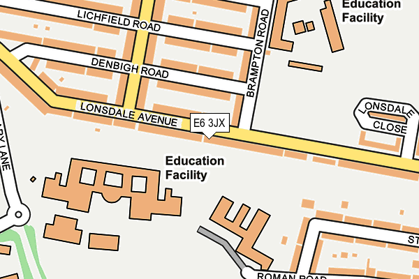 E6 3JX map - OS OpenMap – Local (Ordnance Survey)