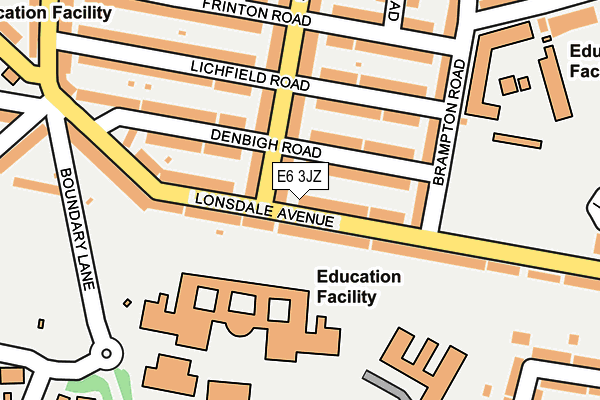 E6 3JZ map - OS OpenMap – Local (Ordnance Survey)