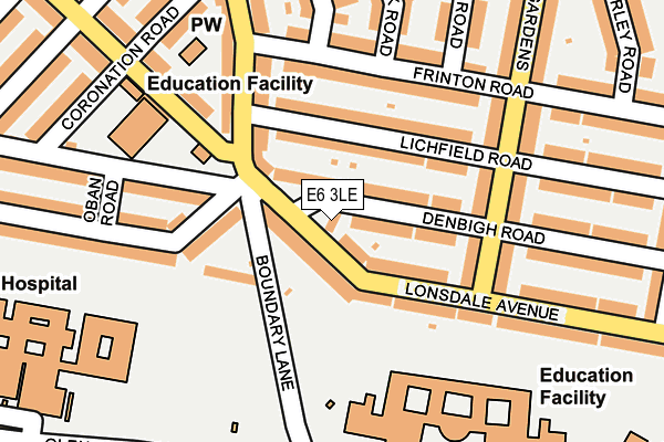 E6 3LE map - OS OpenMap – Local (Ordnance Survey)