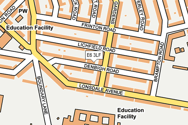 E6 3LF map - OS OpenMap – Local (Ordnance Survey)