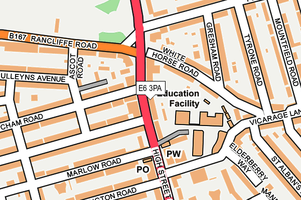 E6 3PA map - OS OpenMap – Local (Ordnance Survey)