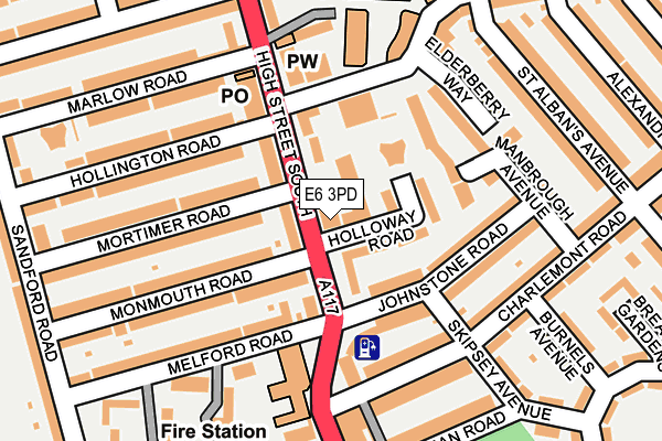 E6 3PD map - OS OpenMap – Local (Ordnance Survey)