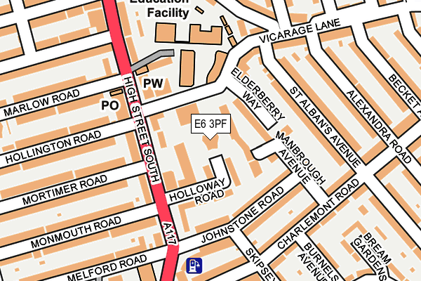 E6 3PF map - OS OpenMap – Local (Ordnance Survey)