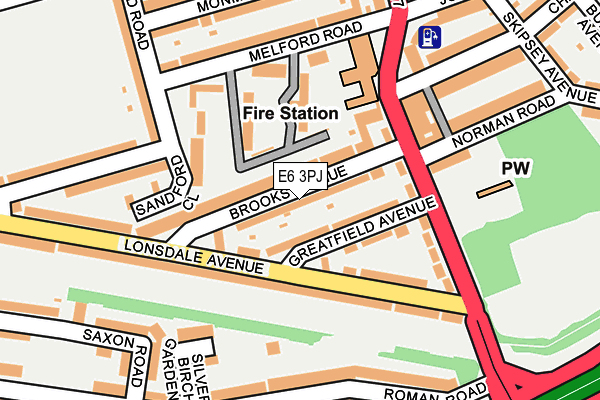 E6 3PJ map - OS OpenMap – Local (Ordnance Survey)