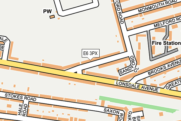 E6 3PX map - OS OpenMap – Local (Ordnance Survey)