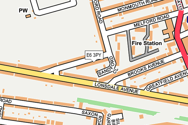 E6 3PY map - OS OpenMap – Local (Ordnance Survey)