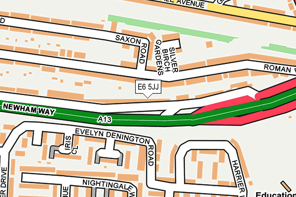 E6 5JJ map - OS OpenMap – Local (Ordnance Survey)