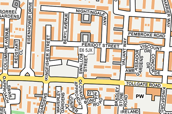 E6 5JX map - OS OpenMap – Local (Ordnance Survey)