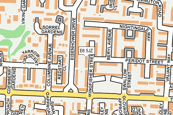 E6 5JZ map - OS OpenMap – Local (Ordnance Survey)