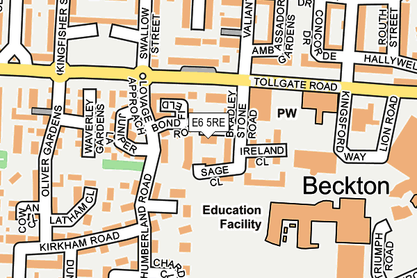 E6 5RE map - OS OpenMap – Local (Ordnance Survey)