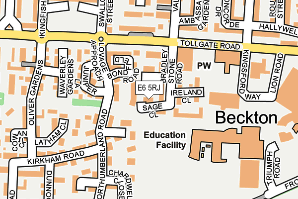 E6 5RJ map - OS OpenMap – Local (Ordnance Survey)