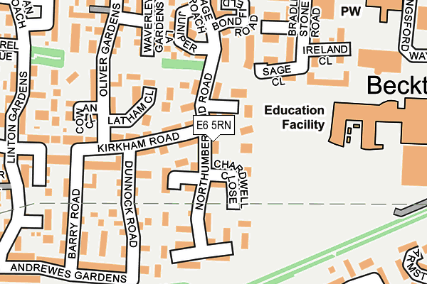 E6 5RN map - OS OpenMap – Local (Ordnance Survey)