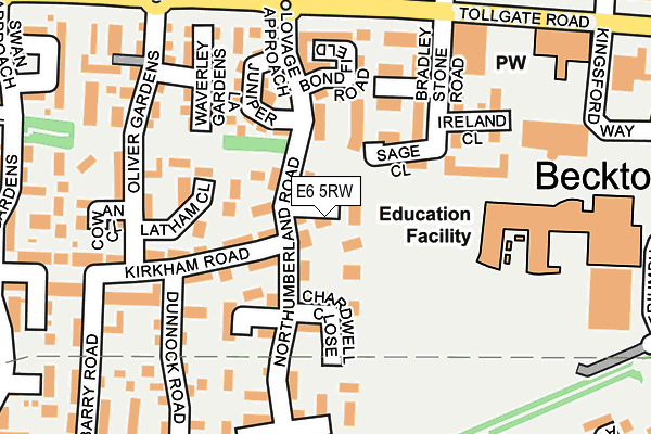 E6 5RW map - OS OpenMap – Local (Ordnance Survey)