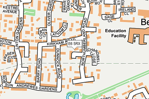 E6 5RX map - OS OpenMap – Local (Ordnance Survey)