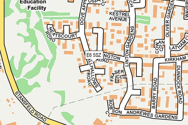 E6 5SZ map - OS OpenMap – Local (Ordnance Survey)