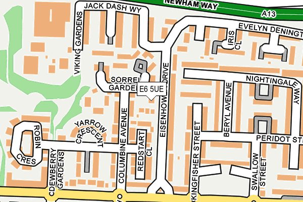 E6 5UE map - OS OpenMap – Local (Ordnance Survey)