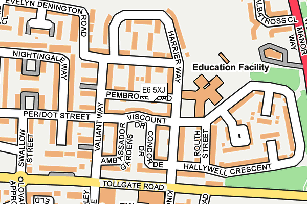 E6 5XJ map - OS OpenMap – Local (Ordnance Survey)
